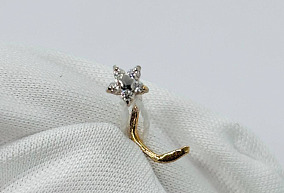 Золотой пирсинг с Фианитами