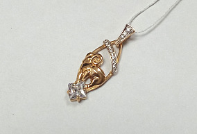 Золотая подвескас Фианитами