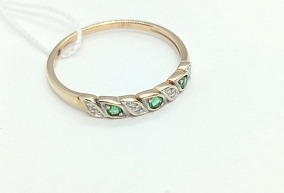 Золотое кольцо с  бриллиантами  16,5 р-р