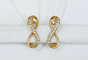 Золотые серьги с фианитами