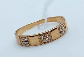 Золотое Кольцо с Фианитами 17,5р-р