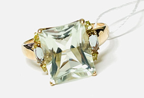 Золотое кольцо с празиолитом р-р 20,0