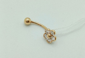 Золотой пирсинг с фианитами