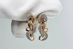 Золотые серьги с Фианитами