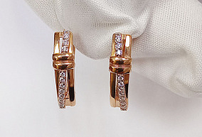 Золоте серьги с фианитами