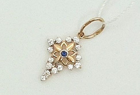 Золотая  подвеска с фианитами