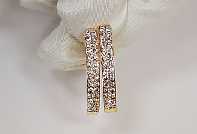 Золотые серьги с фианитами