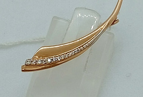 Брошь с фианитом 