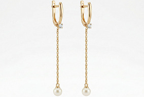 Золотые серьги с жемчугом 