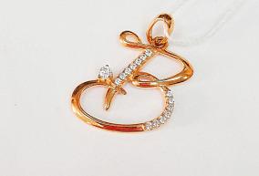 Золотая подвеска с фианитами