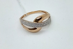  Золотое кольцо с фианитами р-р 20