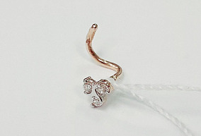 Золотой пирсинг с фианитами